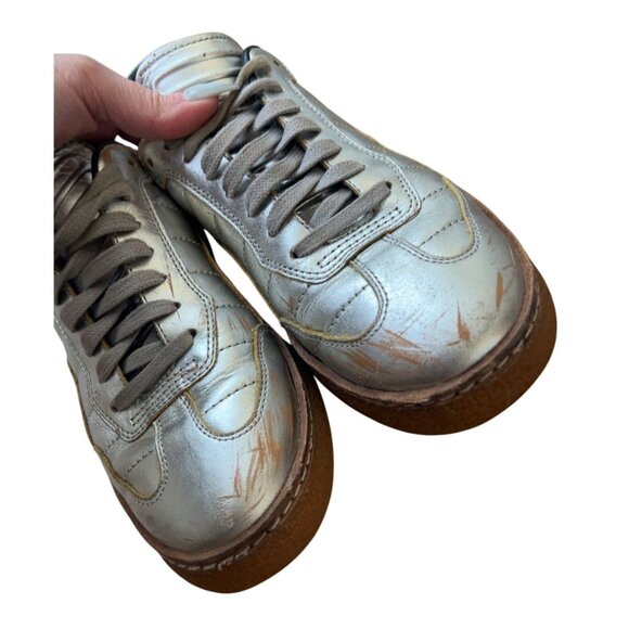 Alexander Wang silver distressed‎ sneaker size EU 38 W 7.5-8 - Picture 1 of 6
